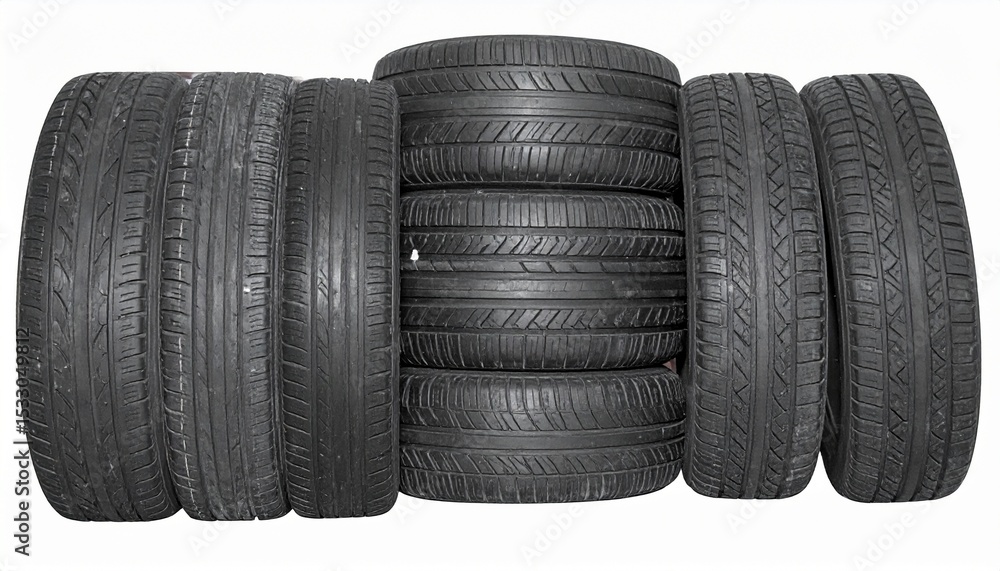 Obraz premium Car tires on a white background 