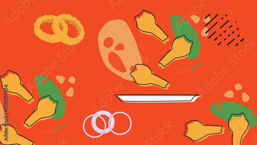 Chicken Nuggets and Fries Background