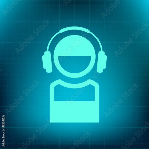Vector icon on a blue background with a gradient