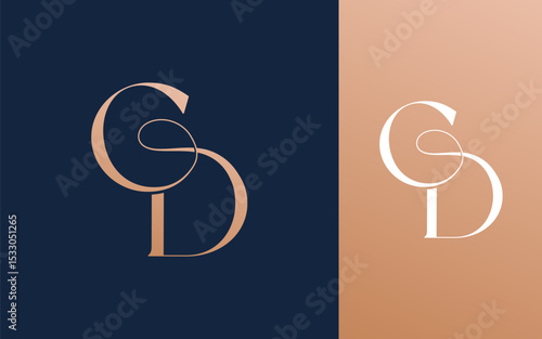 Initial letter CD DC logo design vector illustration for couple, wedding, and business