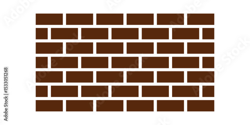 Brick wall vector icon design. Natural material to build, masonry to panels wall, fence or retainer wall, fireplace consist of texture pattern of rectangular block shape and bonded by mortar cement.