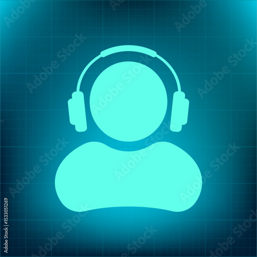 Vector icon on a blue background with a gradient