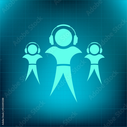 Vector icon on a blue background with a gradient