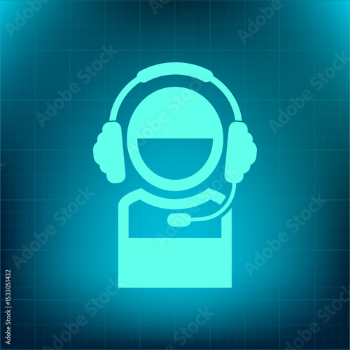 Vector icon on a blue background with a gradient