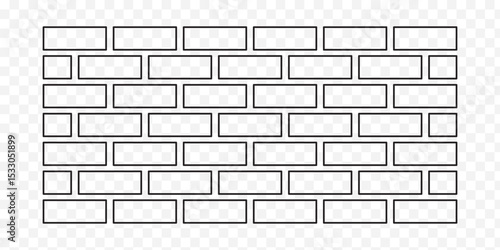 Brick wall vector icon design. Natural material to build, masonry to panels wall, fence or retainer wall, fireplace consist of texture pattern of rectangular block shape and bonded by mortar cement.