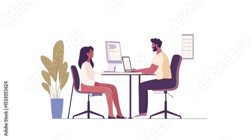 Two people in an office setting