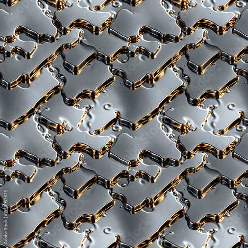Liquid metal waves seamless pattern.