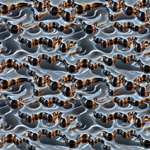 Liquid metal waves seamless pattern.