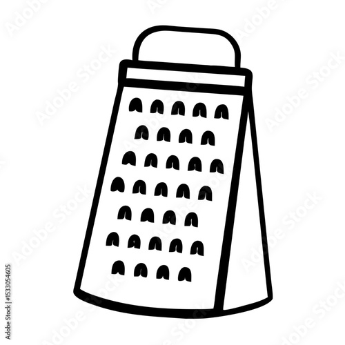 Kitchen grater in minimalist style on white background for cooking  