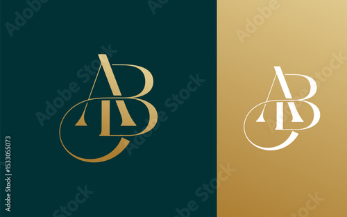 Initial letter BA AB logo design vector illustration for couple, wedding, and business