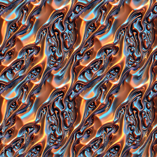 Liquid metal waves seamless pattern.