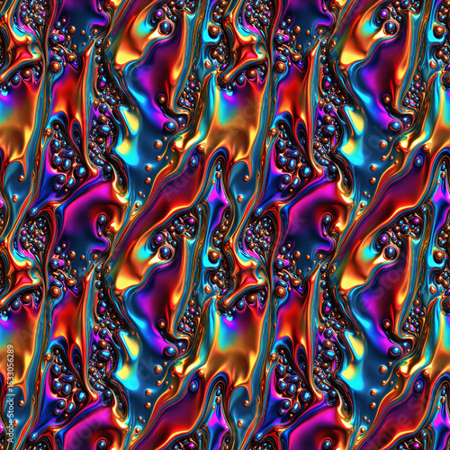 Liquid metal waves seamless pattern.