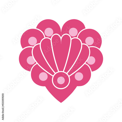 Shells in a Heart Shape Arrangement – Romantic Beach Theme Clipart
