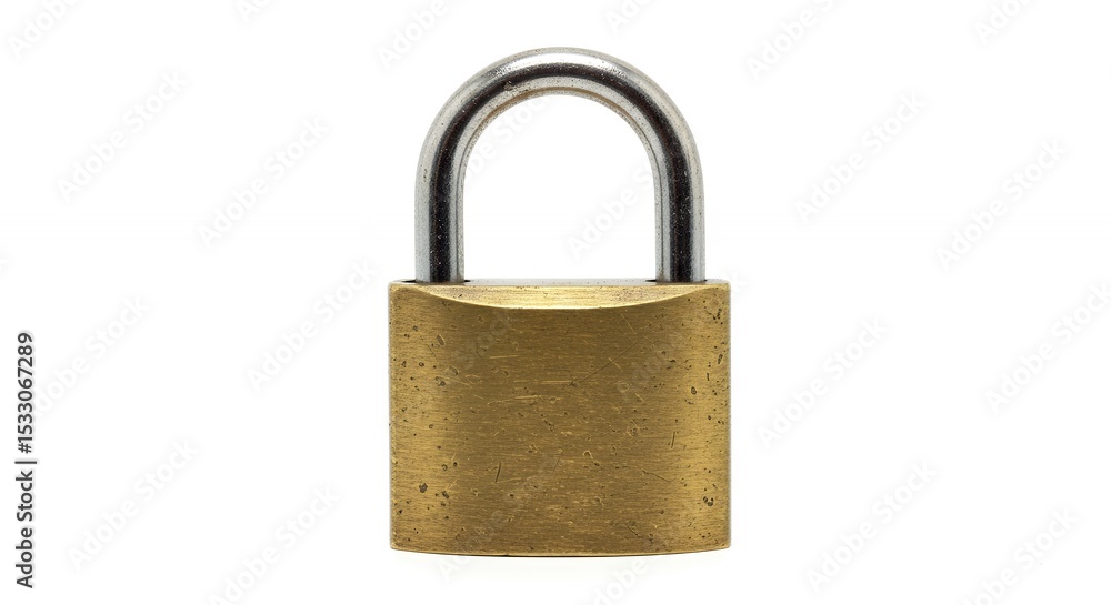 Brass padlock isolated on white background Brass padlock isolated on white background