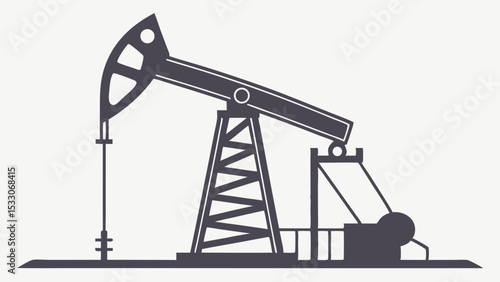 Pumping Unit Silhouette Oil Extraction Machinery Illustration