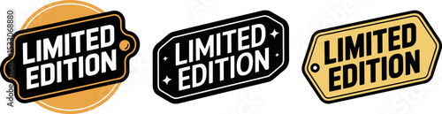 Limited Edition Label Tag – Modern Flat Vector for Exclusive Product Packaging Design

