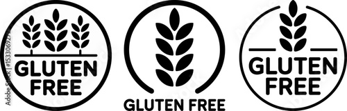 Gluten Free Icon – Isolated Vector Sign with Wheat Symbol for Food Packaging

