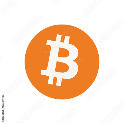 Bitcoin Cryptocurrency Symbol in Orange Circle Simple Digital Currency Representation and Decentralized Finance Illustration Modern Financial Technology Icon