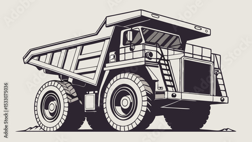 Powerful Mining Dump Truck Illustration Heavy Duty Vehicle Design