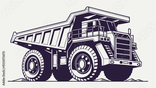 Stylized Illustration of a Large Mining Dump Truck
