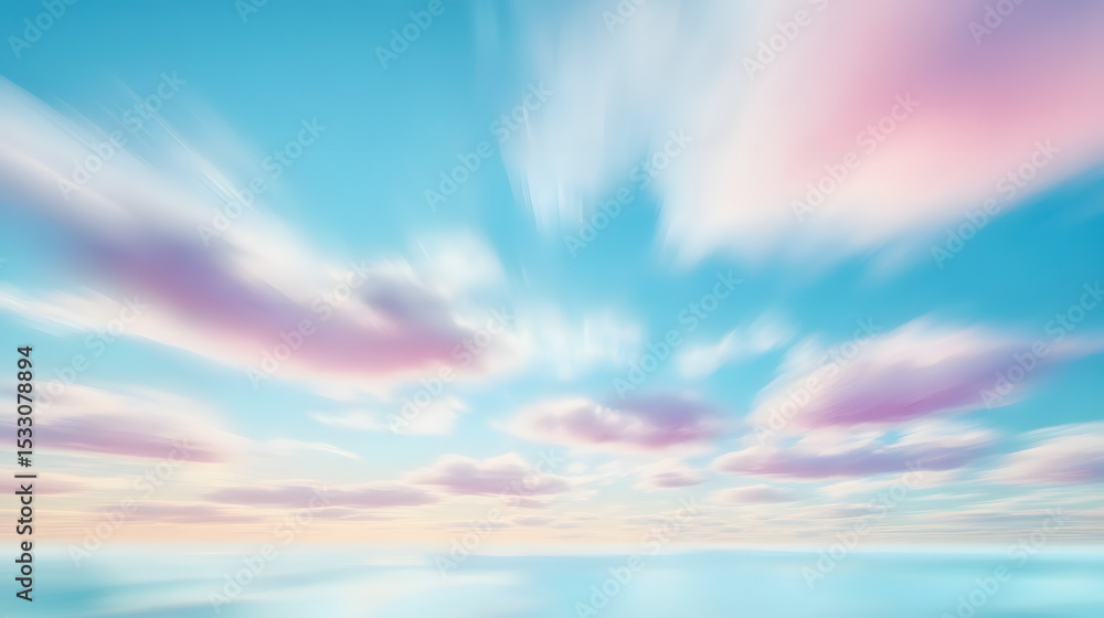 Obraz premium Cloud moving in a blurred long exposure shot, creating abstract sky patterns.