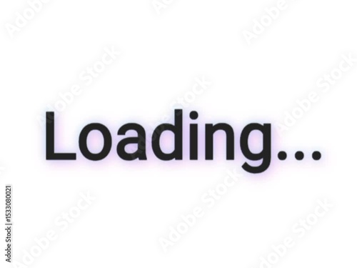 Stylish Glowing “Loading...” Text Animation with Flicker Effect on White Background – Loop