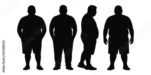 Weight Loss Journey Silhouette Stages of Male Transformation