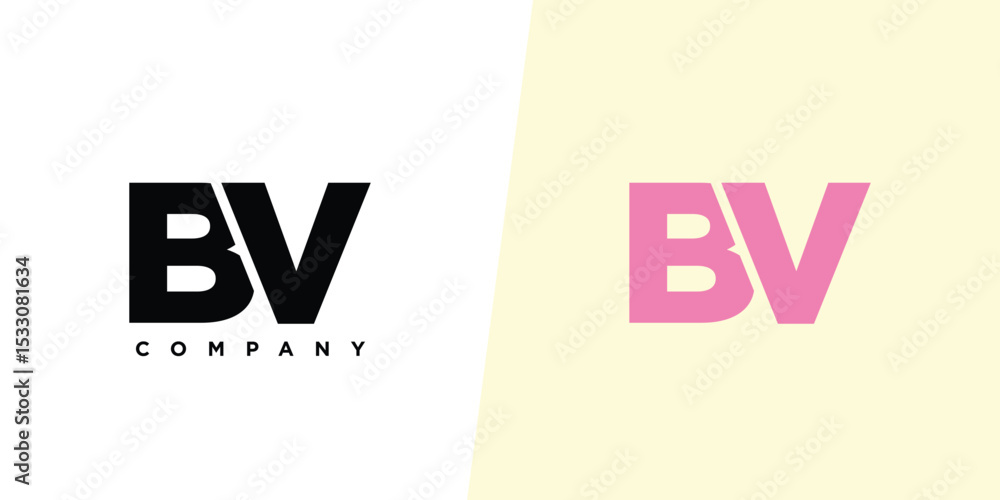 Letter B and V, BV logo design template. Minimal monogram initial based logotype. Letter B and V, BV logo design template. Minimal monogram initial based logotype.