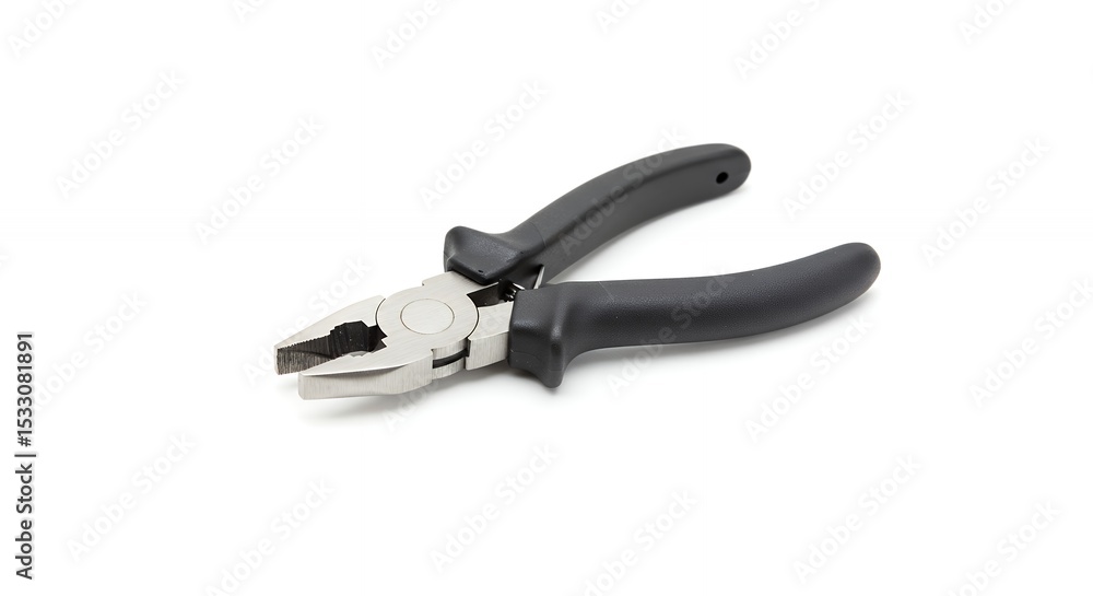 Black pliers isolated on white background Black pliers isolated on white background