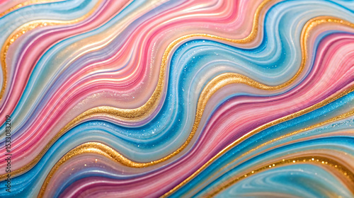 Ultra Detailed 4 K Pink Blue Gold Glitter Marble Fluid Art Swirling Pattern Texture Background