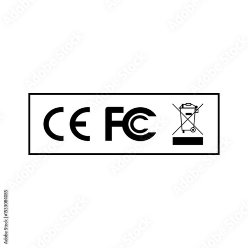 CE FCC RECYCLE WEEE ICON SVG