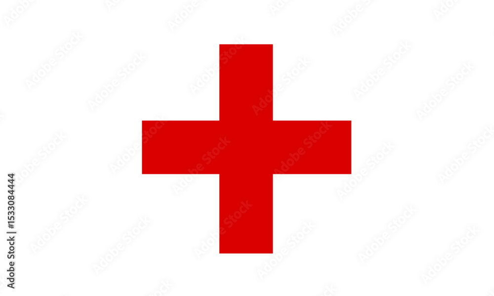 Red Cross international flag isolated on white background Red Cross international flag isolated on white background