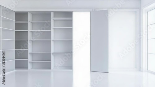 Wallpaper Mural Cozy study space with bookshelf and natural light from the window Torontodigital.ca