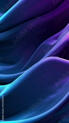 Wallpaper Mural Flowing abstract blue and purple fabric waves in motion Torontodigital.ca