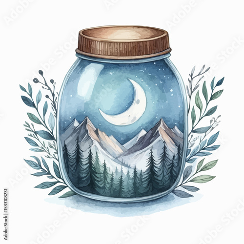 glass jar vector illustration