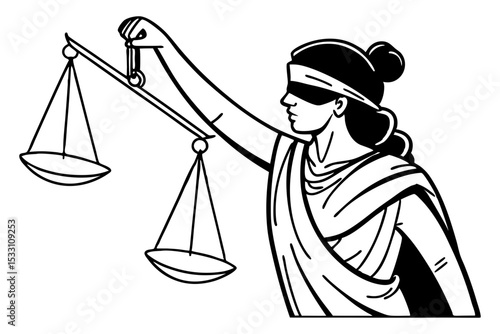 Justice Scale Woman Concept Illustration