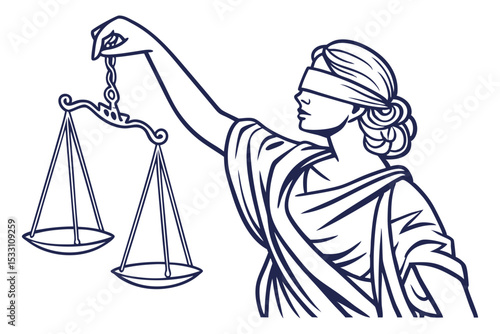 Themis Statue of Justice Holding Balance