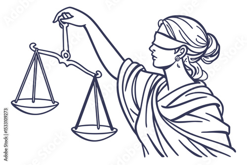 Lady Holding Justice Scale Themis Statue