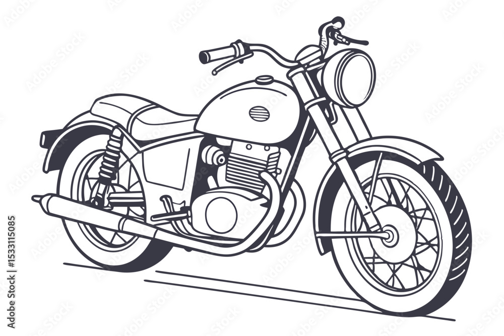 Obraz premium Old Style Motorbike Clean Art Theme