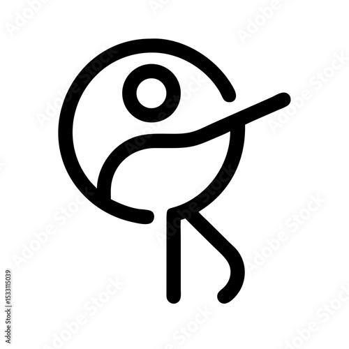 Modern Tai Chi Movement Icon – Dynamic Martial Arts Symbol:
Stylized modern icon of a Tai Chi pose within a circle, symbolizing movement, energy flow, and martial arts balance.