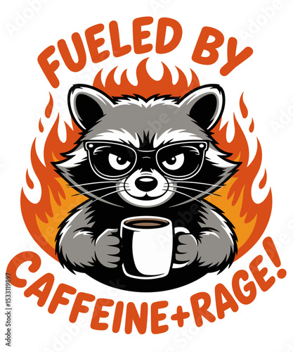 Fueled By Caffeine Rage funny coffee lover