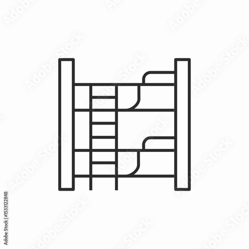 bunk bed icon sign vector