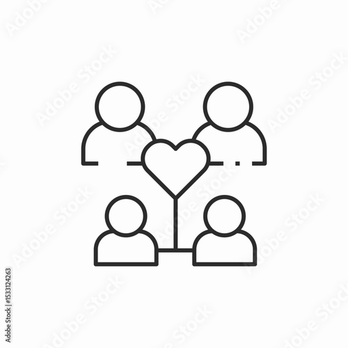 family connection icon sign vector