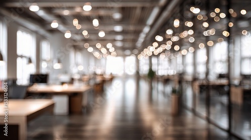 Wallpaper Mural Blurred Office Interior with Bright Lights and Modern Design Torontodigital.ca