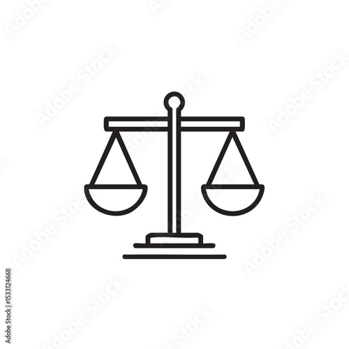 Symbol of justice and balance for legal representation and advocacy vector illustration