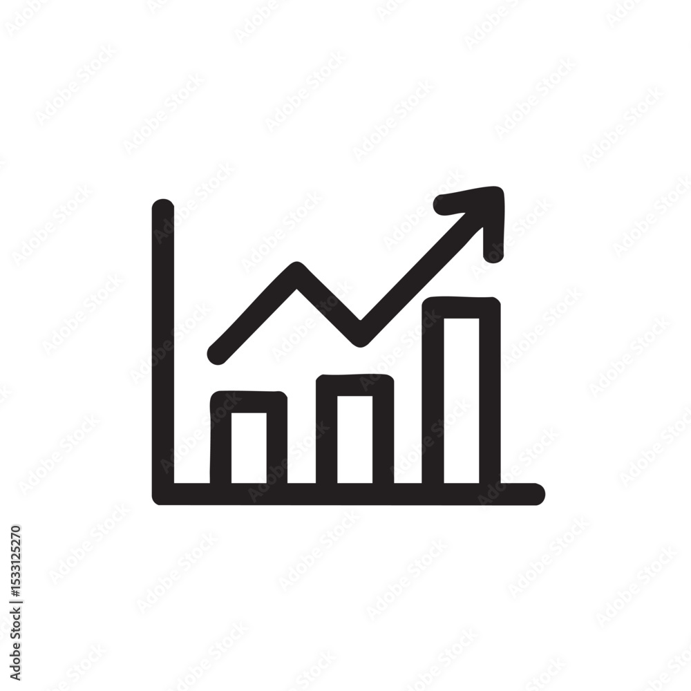 Growth chart showing increasing trends in data analysis vector illustration Growth chart showing increasing trends in data analysis vector illustration