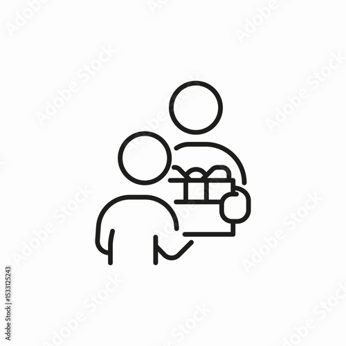 hand over present icon sign vector