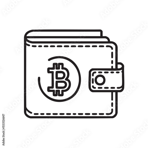 Digital wallet for cryptocurrency transactions and investments vector illustration