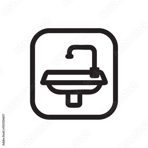 Modern bathroom sink design with faucet for home improvement projects vector illustration