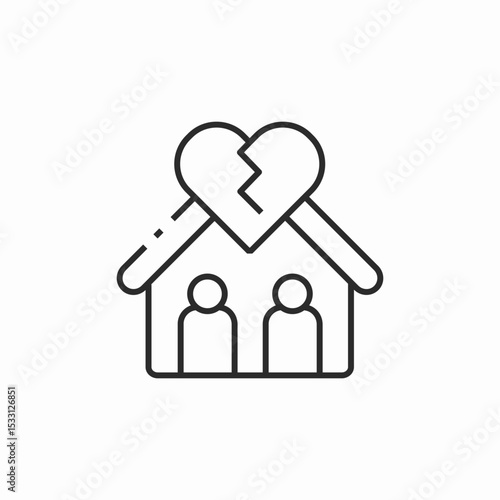separated couple icon sign vector